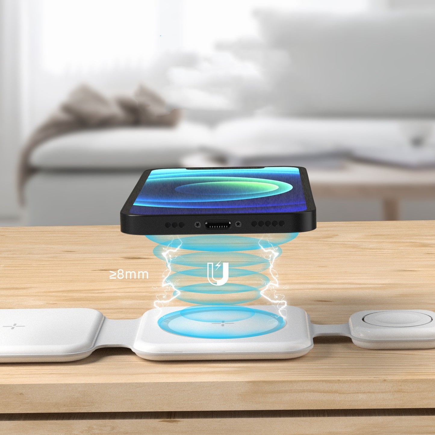 Caricatore Wireless 3 in 1 WorldXtech — iPhone Android e AirPods in un Solo Dock