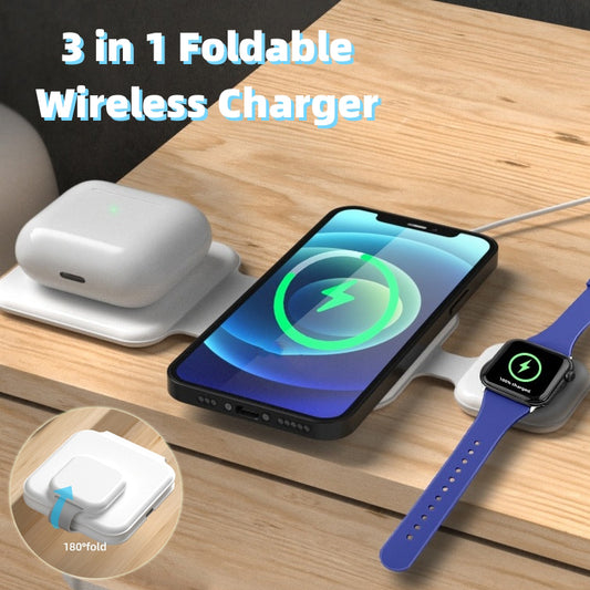 Caricatore Wireless 3 in 1 WorldXtech — iPhone Android e AirPods in un Solo Dock