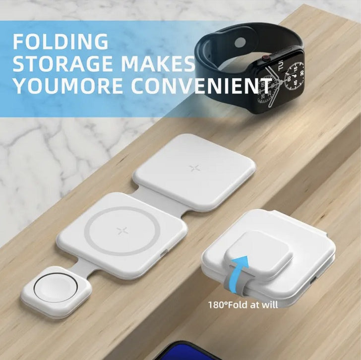 Caricatore Wireless 3 in 1 WorldXtech — iPhone Android e AirPods in un Solo Dock